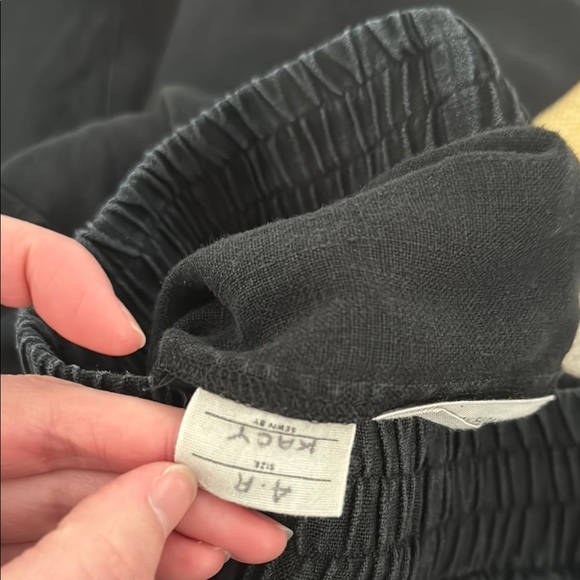 Elizabeth Suzann Black Linen Clyde Wide-Leg Pants - Picture 4 of 5